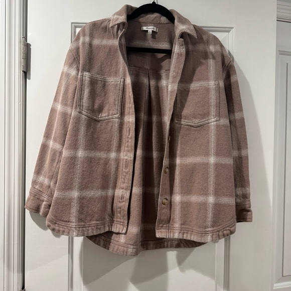 Madewell Flannel Kentwood Oversized Shirt-Jacket in Windowpane - Picture 6 of 9